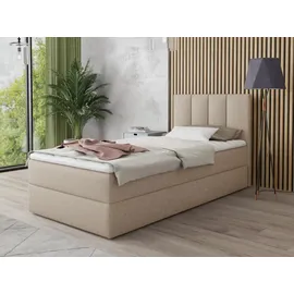 Sofnet Boxspringbett Star Mini mit Bettkasten, Bonell-Matratze und Topper - Einzelbett mit Matratzentopper, Polsterbett, Bett, Schlafzimmer, Betten, Boxspringbetten