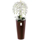 Künstliche Orchidee Kaskaden Blumenstrauß Weiß im Topf Kupfer H 110 cm Heimbüro Dekoration, Kunstpflanze Orchidee, Kunstblume, Künstliche Orch... - Kupfer