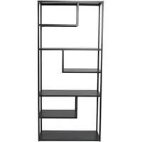 Venture home Livetastic Bücherwand, Schwarz, Metall, Uni, 85x188x35 cm,