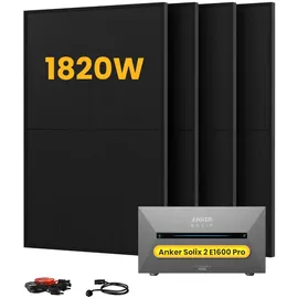 Anker SOLIX Solarbank 2 E1600 Pro All-in-One inkl. 4 x 450 W Solarpaneele + Smart Zähler