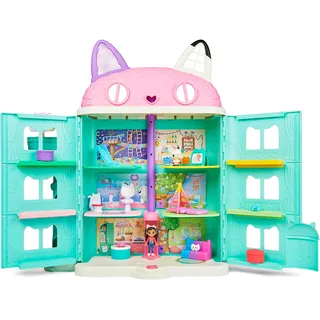 Gabby‘s Dollhouse, über 60cm großes Purrfect Puppenhaus mit Gabby und Panda Pfötchen Figur, 8 Möbelstücken, 3 Zubehörteilen, 2 Überraschungsboxen und Geräuschen, Geschenk für Kinder ab 3 Jahren