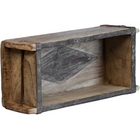 Woodkings Woodkings® Dekokiste Aufbewahrungsbox Ziegelform Backsteinform Altholz mit Metallbeschlägen
