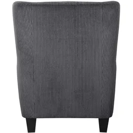 Home Affaire Ohrensessel HOME AFFAIRE "Chilly, Sessel mit Hocker", grau (anthrazit), B:84cm H:101cm T:84cm, 100% Polyester, Sessel, Ohrensessel, in Cord und Microfaser-Bezug, Unser Dauertiefpreis