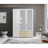 SchlafKONTOR Drehtürenschrank Ivar 125 x 190 x 51 cm Weiß