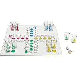 Ludo - Glas-Trinkspiel - 31 x 31 cm