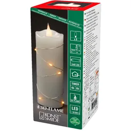 Konstsmide LED Echtwachskerze Höhe 15 cm weiß