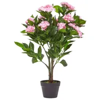 Homescapes Kunstpflanze Kunstblume Hortensie Pink im Topf 85 cm