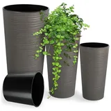 Kadax Bio-Blumentopf Set 19 x 25 x 30 cm Grau