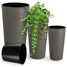 Kadax Bio-Blumentopf Set 19 x 25 x 30 cm Grau