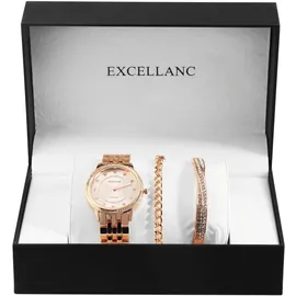 Excellanc Geschenkset Damen Uhr Gliederarmband Armreif Armband roségoldfarbig 1800218