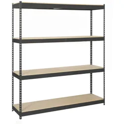 SimonRack Metallregal ohne Schrauben mit Simonforte 4 Regale 4 Regale. Farbanthrazit/Holz 2000x2100x600 mm