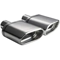 Ulter Sport N1-21-1P Sportauspuff/Auspuffblende, flachoval, 145 x 75 x 140 mm, Edelstahl, links/rechts