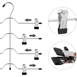 Songmics Hosenbügel platzsparend, Mehrfach-Rockbügel mit Clips, 3er Set - silber,