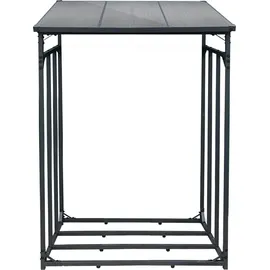 toboli Kaminholzregal Metall 133 x 83 x 185 cm für Outdoor Schwarz