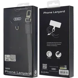 Audi Universal-Telefon-Schlüsselband 28cm 10mm Leder Grau/grau Au-hslsl-gt/d1-gy