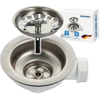 tecuro Siphon Siebkorbventil Ø 114 mm (3 1/2 Zoll) x Abgang seitlich 1 Zoll (Ø 25 mm)