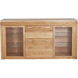 vogl möbelfabrik Highboard VOGL MÖBELFABRIK, wildeiche teilmassiv, B:222cm H:114,5cm T:40cm, Sideboards, Highboard, Breite 222 cm
