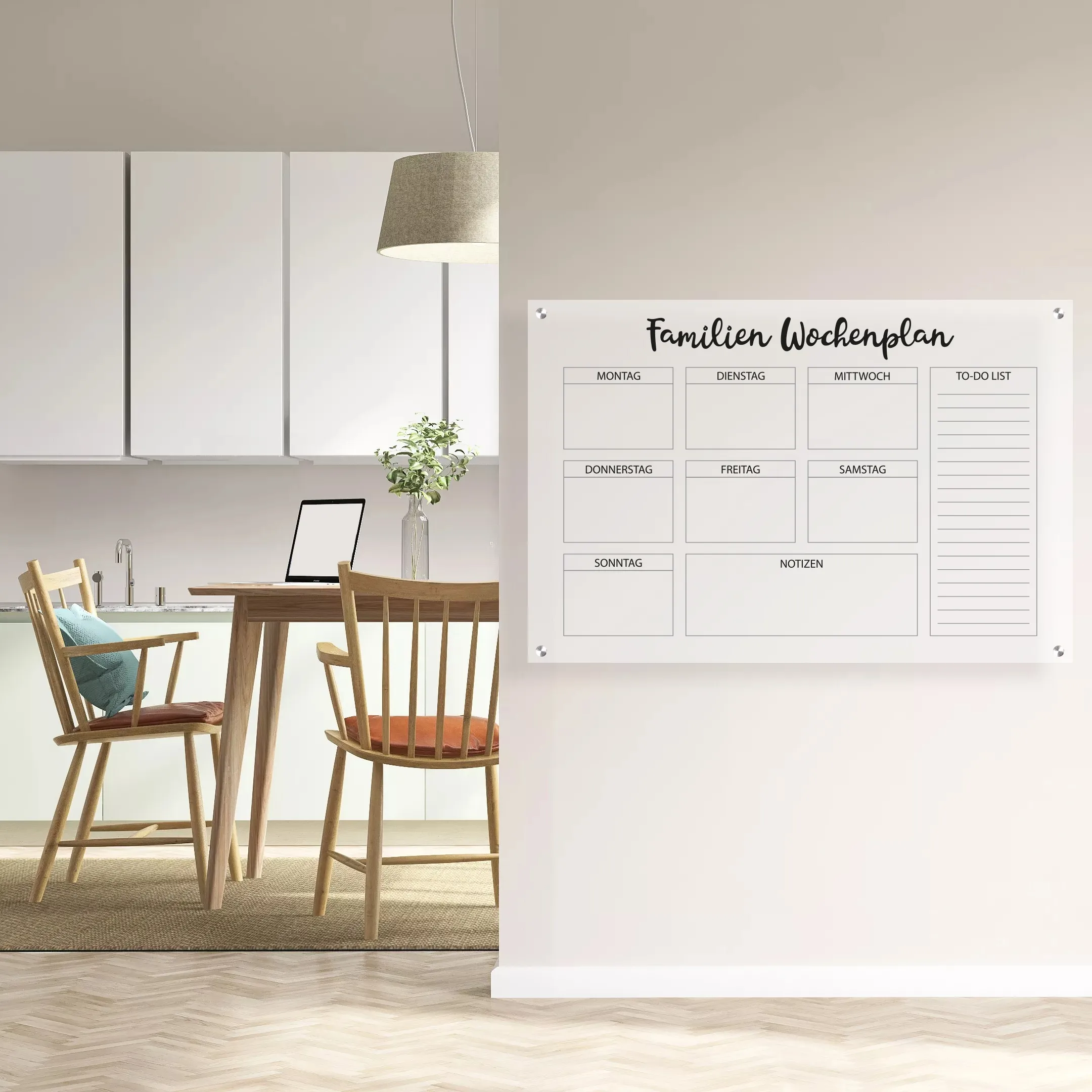 queence Wanddekoobjekt »Family«, (1 St.), Wochenplan, Familienkalender, Wandkalender, Acrylglas, zum beschriften queence schwarz