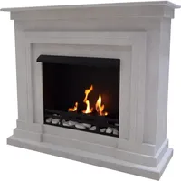 Ethanol und Gelkamin Kamin Modell Berlin Premium Granit Hell - Schwarz/Weiß