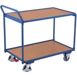 VARIOfit Tischwagen mit 2 Ladeflächen 835 x 495 mm Schiebegriff nach oben gerichtet