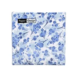 Paper+Design tabletop Cocktailserviette 3-lagig  Blue Twigs (24x24cm)