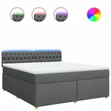 vidaXL Boxspringbett 180 x 200 cm Dunkelgrau