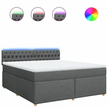 vidaXL Boxspringbett 180 x 200 cm Dunkelgrau