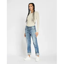 Gang Boyfriend-Jeans GANG "94NICA WORKER", Damen, Gr. 27, Normalgrößen, destroy denim, 90% Baumwolle, 2% Elasthan, 8% Polyester, unifarben, Ballonform lang, Jeans, im 5-Pocket-Style