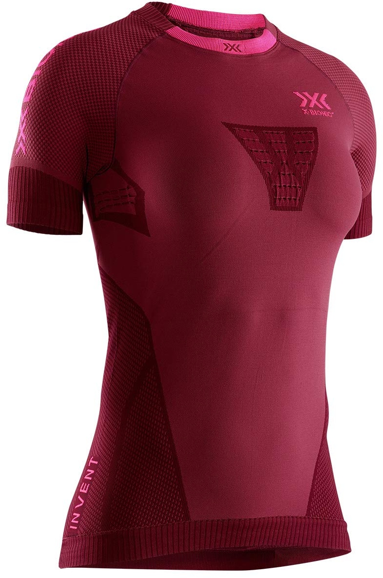 X-Bionic Short Sleeve Women Invent Run Speed Shirt T, namid red/Neon flamigo, M
