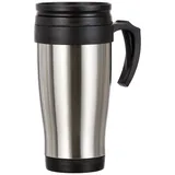 Testrut axentia Coffee to go Reise-Becher Edelstahl – Kaffeebecher Travel Mug 400ml - Isolierbecher mit Griff dicht & auslaufsicher