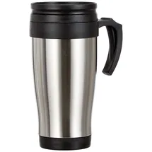 Testrut axentia Coffee to go Reise-Becher Edelstahl – Kaffeebecher Travel Mug 400ml - Isolierbecher mit Griff dicht & auslaufsicher