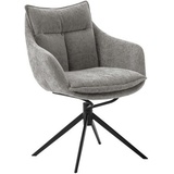 MCA Furniture MCA PARKER 4 Fuß Stuhl mit Armlehnen Stahl/Stoffbezug 360° drehbar Anthrazit/Schwarz Matt