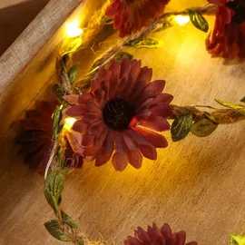 MARELIDA LED Lichterkette Blumen 1,45 m rot/lila
