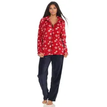normann-wäschefabrik NORMANN Hausanzug Coralfleece in rot - Gr.: 40-42