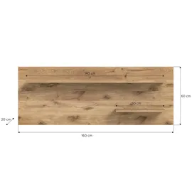 Sconto Wandboard 160 x 20 x 20 cm Holzfarben