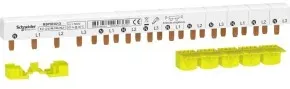 Schneider Electric R9PXH413 Phasenschiene Stift, 4P FI, 18 mm-Abstand, 4 x AFDD 9 mm-Abstand, 63A, 3P+N - 5 Stück