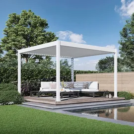 Weide Pergola E-Deluxe 4 x 3,6 m Weiß