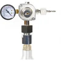 Kohlensäure 1/4" Schlauchanschluss mit Druckregler und Manometer für CO2 Zylinder inkl. Adapter zum Anbringen auf Sodasprudler -Zylindern mit TR21-4 Gewinde - Flasche Konverter