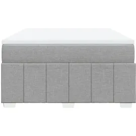 vidaXL Boxspringbett mit Matratze Hellgrau 140x200 cm Stoff