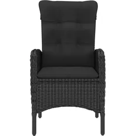 vidaXL 3-tlg Bistro-Set Poly Rattan und Glas Schwarz Modell 1