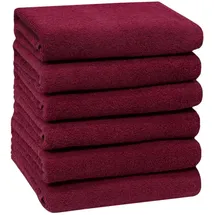 ZOLLNER Handtuchset 50 x 100 cm rot 6-tlg.