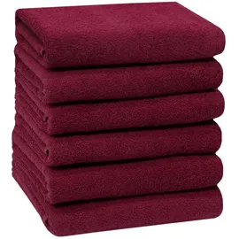 ZOLLNER Handtuchset 50 x 100 cm rot 6-tlg.
