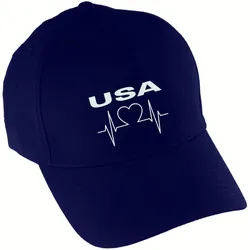 multifanshop Baseballcap - USA - Herzschlag - Druck weiß - Mütze