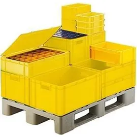 La-Ka-Pe Transport-Stapelkasten B300xT200xH75 mm gelb, geschlossen ohne Griffloch