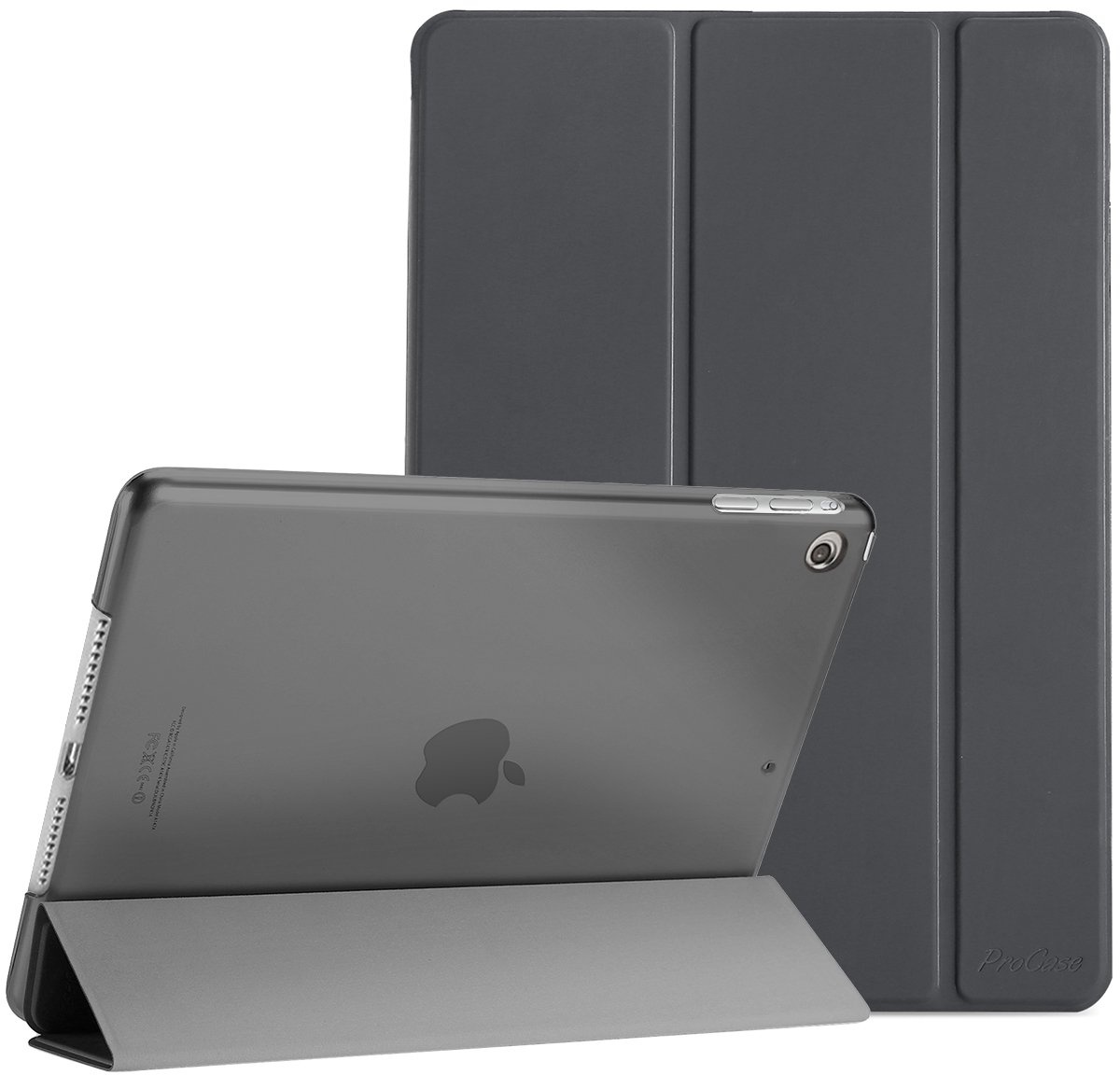 ProCase iPad Mini 1 Hülle, iPad Mini 2 Hülle, iPad Mini 3 Hülle - Ultra Slim Leichter Standcase mit Translucent Frosted Back Smart Cover für 7.9" Apple iPad Mini 1, Mini 2, Mini 3 –Grau
