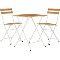 vidaXL 3-tlg. Bistro-Set Klappbar Massivholz Teak und Stahl