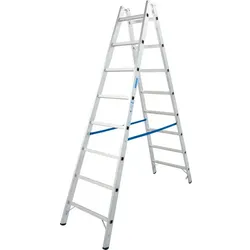 KRAUSE Sprossen-Doppelleiter »STABILO«, Anzahl Sprossen: 16, aus Aluminium - silberfarben