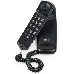 SPC Original Lite 2 - Tisch- oder Wandtelefon, Lichtsignal, 10 indirekte Speicherplätze, große Tasten, Wahlwiederholung - Schwarz