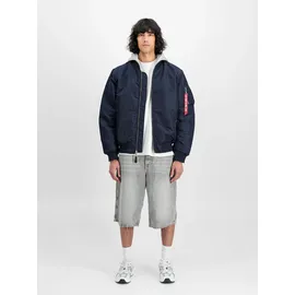 Alpha Industries MA-1 Zip Hood Back EMB blau M