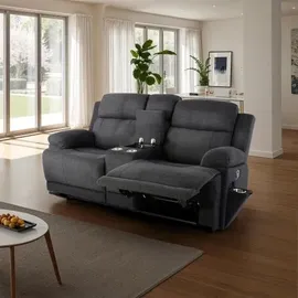 RABURG Kinosessel, 2er-Fernsehsessel, mit mechanischer Relaxfunktion, Webstoff, in Anthrazit, Raburg Snax,